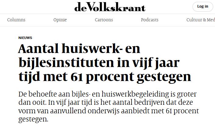 Bijles neemt toe